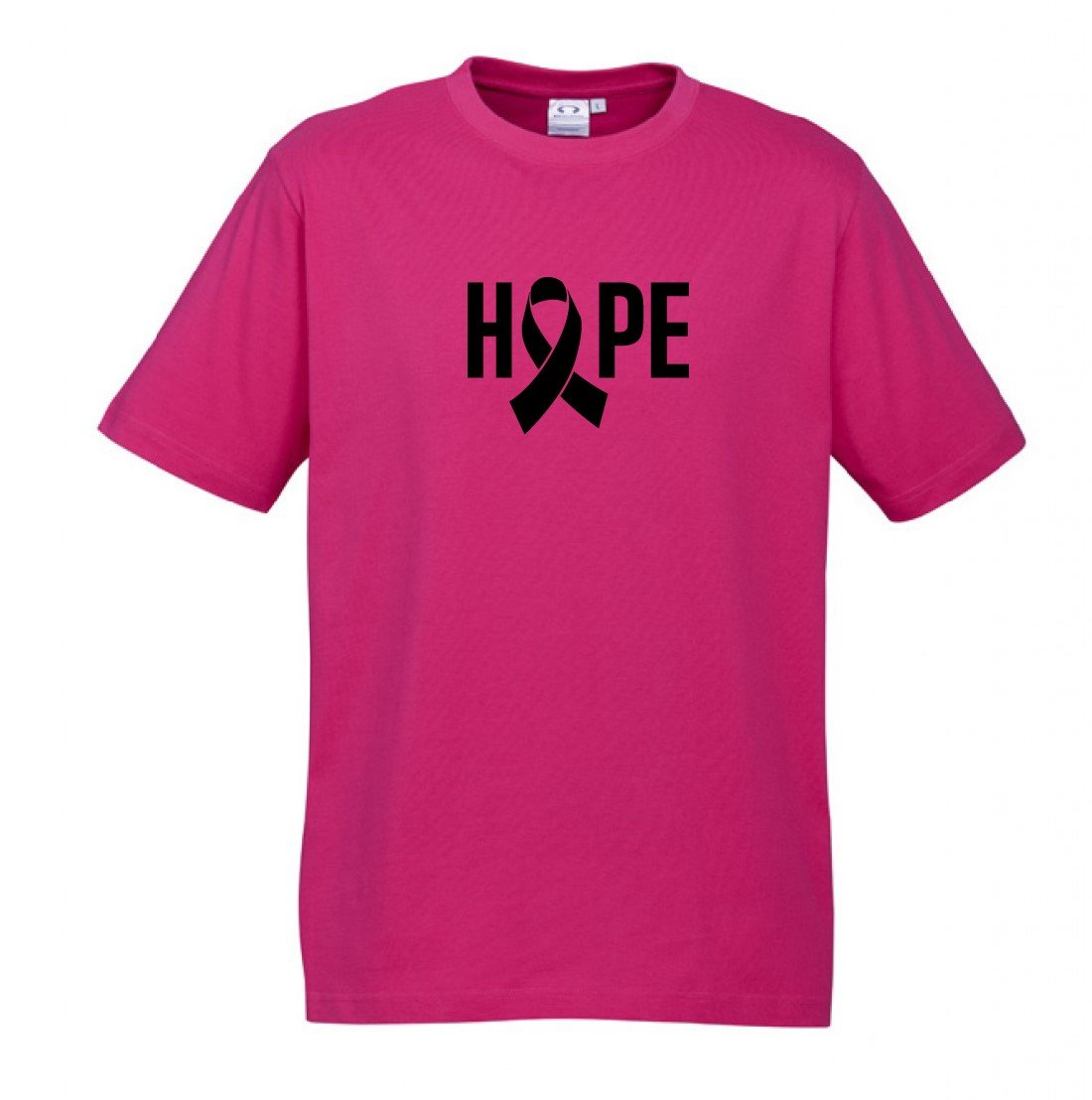 MENS Ice Cotton Hot Pink T-Shirt with Hope Logo in Black